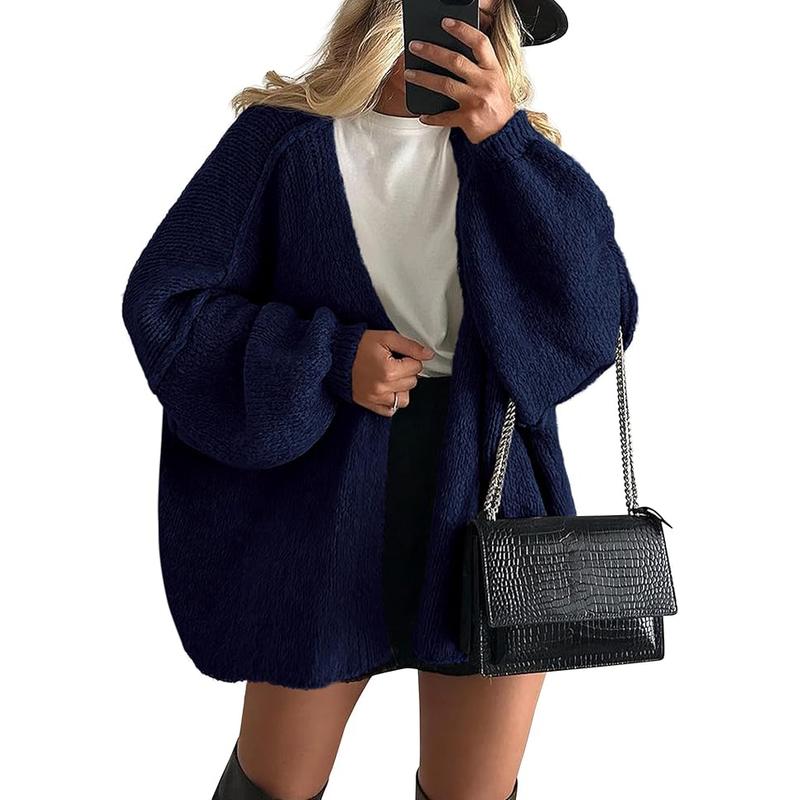 Long Lantern Sleeve Oversized Fall Cardigan
