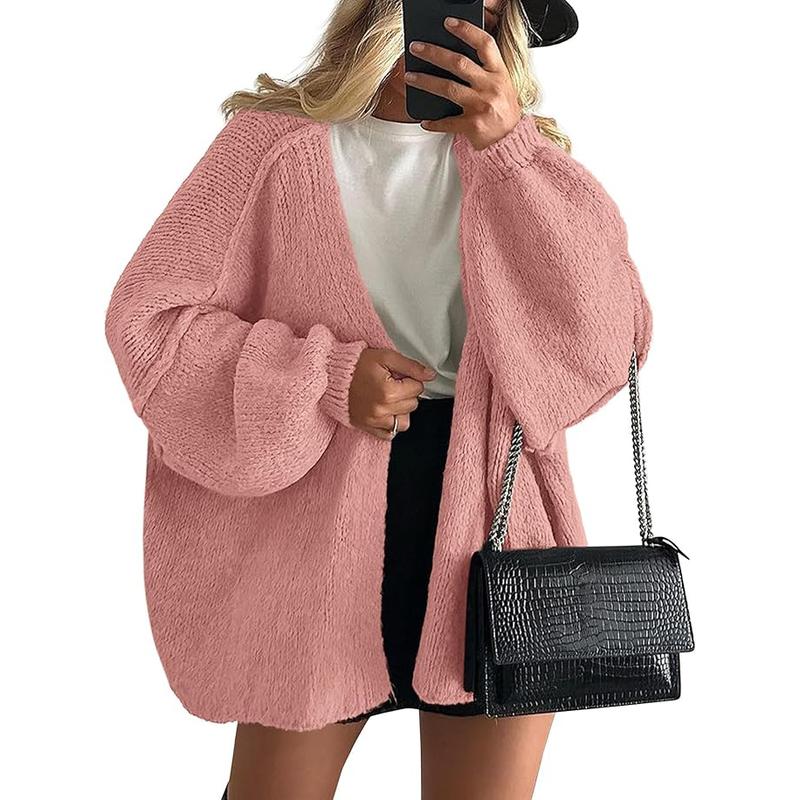 Long Lantern Sleeve Oversized Fall Cardigan