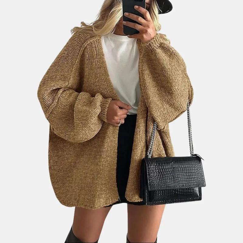 Long Lantern Sleeve Oversized Fall Cardigan