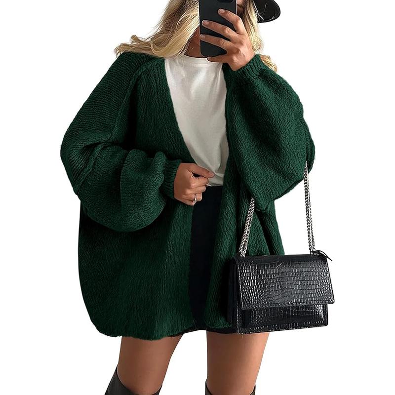 Long Lantern Sleeve Oversized Fall Cardigan
