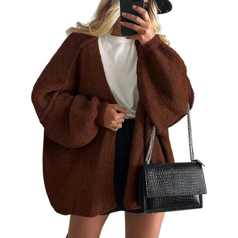 Long Lantern Sleeve Oversized Fall Cardigan