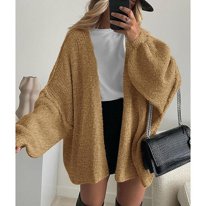 Long Lantern Sleeve Oversized Fall Cardigan