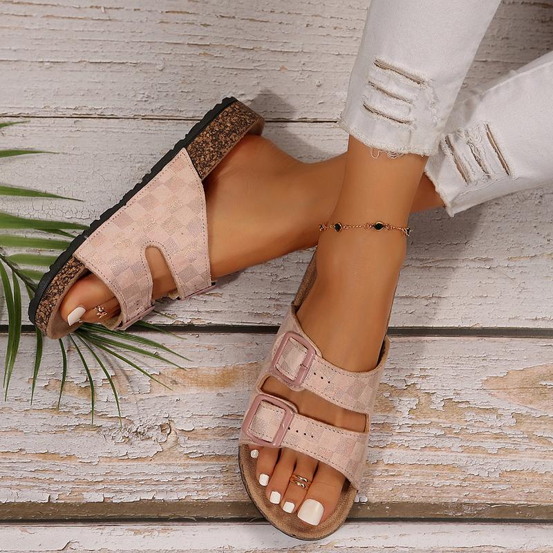 Sunshine Checkered Slide Sandals