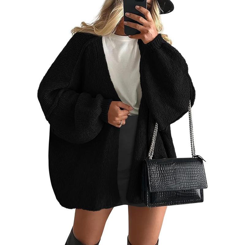 Long Lantern Sleeve Oversized Fall Cardigan