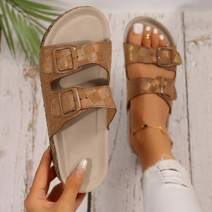 Sunshine Checkered Slide Sandals