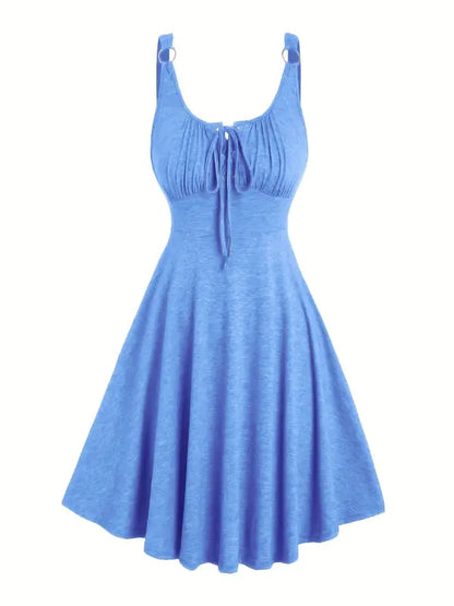 Lace Up Tie Front Tank Dress