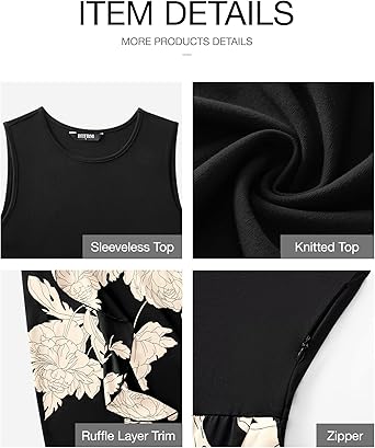 Crewneck Patchwork Boho Floral Dresses