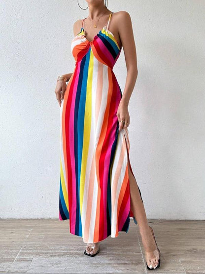 Ethnic Pattern Criss Cross Backless Cami Dress