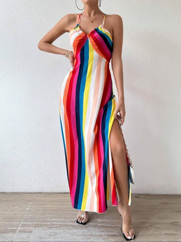 Ethnic Pattern Criss Cross Backless Cami Dress