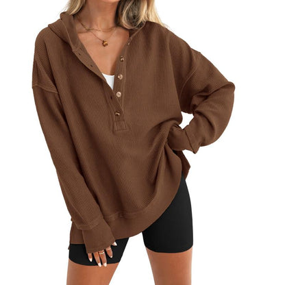 Side Slit V Neck Sweatshirt Tops