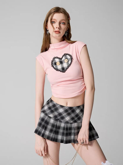 Women's Two Piece Outfits Sweetheart Neck Crop Top Bodycon Ruched Asymmetrical Ruffle Hem Mini Skirt Set