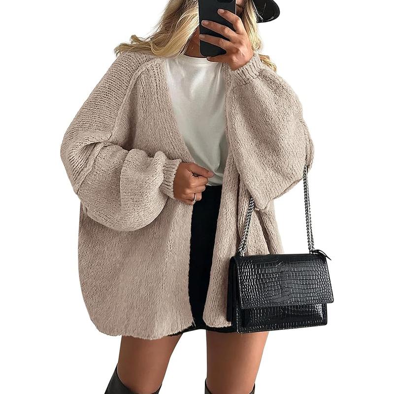 Long Lantern Sleeve Oversized Fall Cardigan
