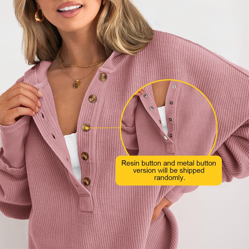 Side Slit V Neck Sweatshirt Tops