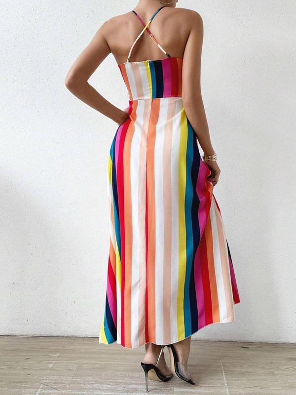 Ethnic Pattern Criss Cross Backless Cami Dress