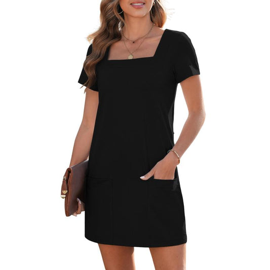 Solid Color Casual Minimalist Align Dress