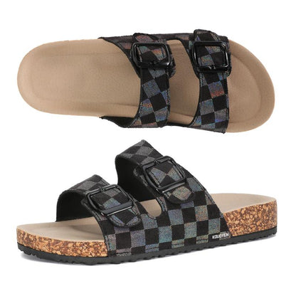 Sunshine Checkered Slide Sandals